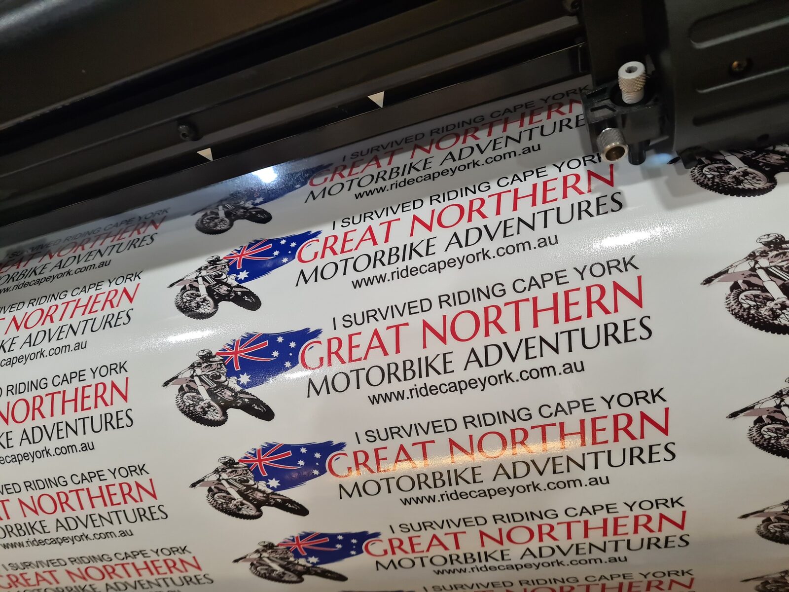 Custom labels being printed